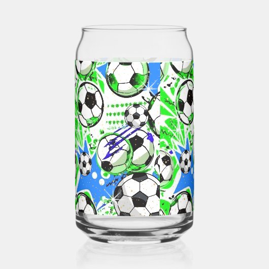 voetbalpatroonstijl blikvorm glas (Voorkant)