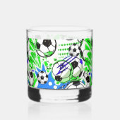 voetbalpatroonstijl whisky glas (Links)