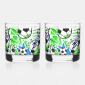 voetbalpatroonstijl whisky glas (Achterkant)