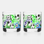 voetbalpatroonstijl whisky glas (Rechts)