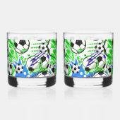 voetbalpatroonstijl whisky glas (Links)