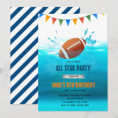 Voetbalpool verjaardagsfeest uitnodiging (Voorkant / Achterkant)