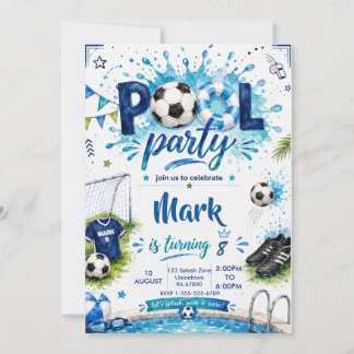 Voetbalpool Zwemfeest Verjaardag Kaart