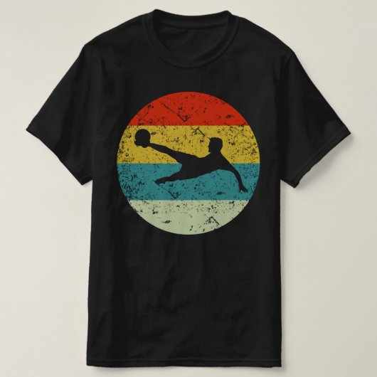 voetbalretro  silhouette 70s t-shirt (Design voorkant)