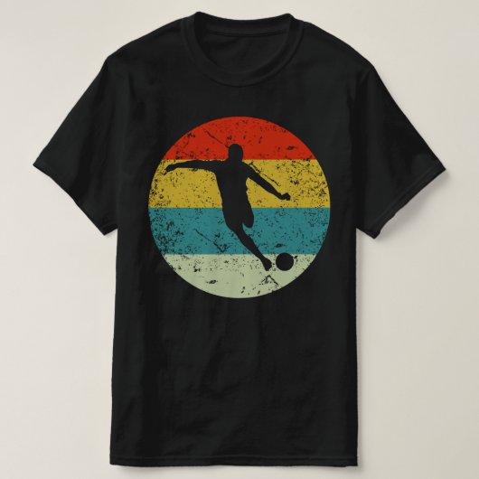 voetbalretro silhouette 70s t-shirt (Design voorkant)