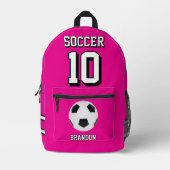 Voetbalrugzakken Roze Gepersonaliseerde Speler Gou Bedrukte Rugzak (Voorkant)