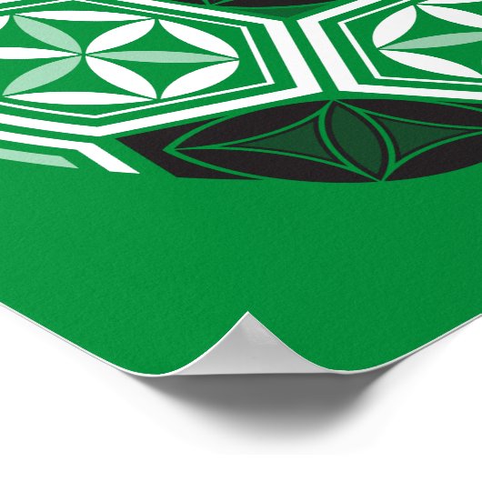 voetbalsacrale geometrie groen poster (Hoek)