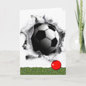 Voetbalseizoen begroet Kerstmis Feestdagen Kaart (Voorkant)