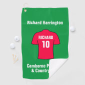 Voetbalshirt in het Rood Golfhanddoek (Insitu)