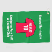 Voetbalshirt in het Rood Golfhanddoek (Horizontaal)