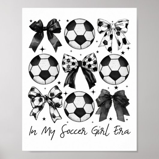 Voetbalshirt In Mij Era van Voetbalmeisje Retro Gr Poster (Voorkant)