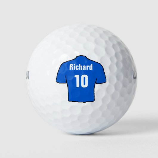Voetbalshirt met naam en nummer golfballen (Voorkant)