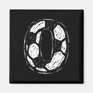 Voetbalshirt nummer 0 Geschetst voetbal Ll stijl S Magneet