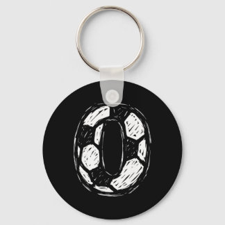 Voetbalshirt Nummer 0 Geschetst Voetbal Ll Stijl S Sleutelhanger