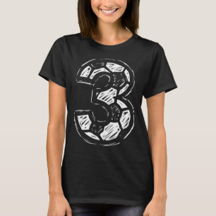 Voetbalshirt Nummer 3 Geschetst Voetbal Ll Stijl S T-shirt