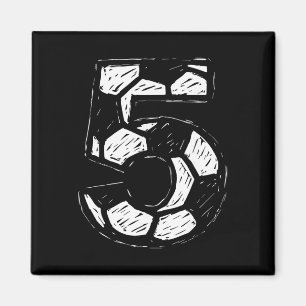 Voetbalshirt Nummer 5 Geschetst Voetbal Ll Stijl S Magneet