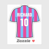 Voetbalshirt ontwerp in Claret en blauw. Sticker (Vel)