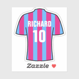 Voetbalshirt ontwerp in Claret en blauw. Sticker