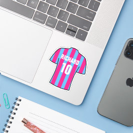 Voetbalshirt ontwerp in Claret en blauw. Sticker