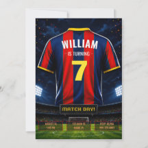 Voetbalshirt verjaardagsuitnodiging