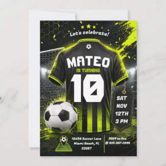 Voetbalshirt verjaardagsuitnodiging template kaart