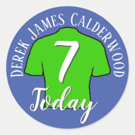 Voetbalshirt voor kinderverjaardag om te personali ronde sticker