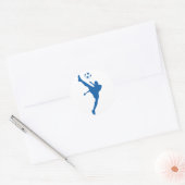 voetbalsilhouet. ronde sticker (Envelop)