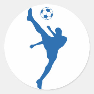 voetbalsilhouet. ronde sticker