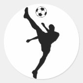voetbalsilhouet. ronde sticker (Voorkant)