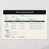 Voetbalspel Scorecard Kaart (Voorkant)