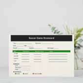 Voetbalspel Scorecard Kaart (Staand voorkant)