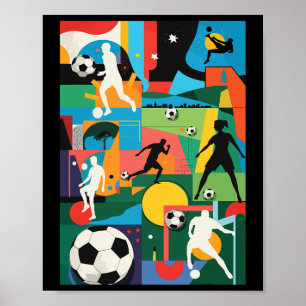 Voetbalspel Team Coach Fans Vrije Trap Speler Stra Poster