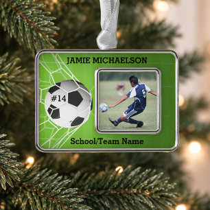 Voetbalspeler Aandenken Verzilverd Omlijst Ornament
