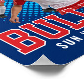 Voetbalspeler Aangepaste Foto Retro Bootleg Rood Poster (Hoek)