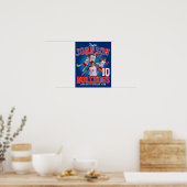 Voetbalspeler Aangepaste Foto Retro Bootleg Rood Poster (Keuken)