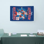 Voetbalspeler Aangepaste Foto Retro Bootleg Sport Spandoek (Beurs)