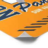 Voetbalspeler Aangepaste Foto Rugnummer Blauw Poster (Hoek)