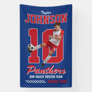 Voetbalspeler Aangepaste Foto Rugnummer Sport Spandoek