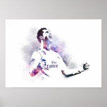 Voetbalspeler - Abstracte Aquarel Kunst