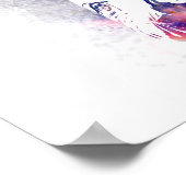 Voetbalspeler - Abstracte Aquarel Kunst Poster (Hoek)