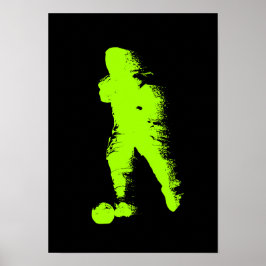 Voetbalspeler - Abstracte Aquarel Kunst Poster