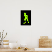 Voetbalspeler - Abstracte Aquarel Kunst Poster (Keuken)