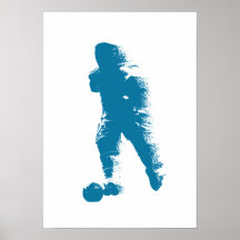 Voetbalspeler - Abstracte Aquarel Kunst