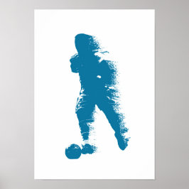 Voetbalspeler - Abstracte Aquarel Kunst Poster