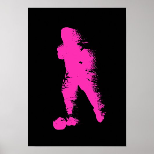 Voetbalspeler - Abstracte Waterverf Kunst Poster (Voorkant)
