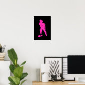 Voetbalspeler - Abstracte Waterverf Kunst Poster (Thuiskantoor)