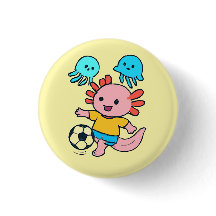Voetbalspeler axolotl knop