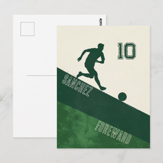 Voetbalspeler Briefkaart (Voorkant / Achterkant)