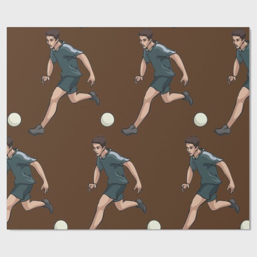 Voetbalspeler Cadeaupapier (Vlak)