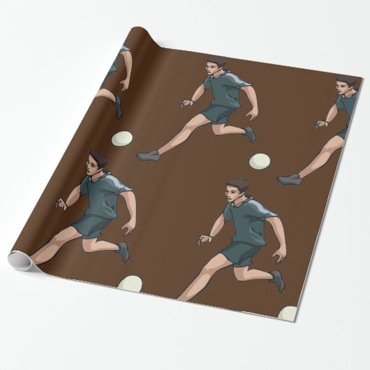 Voetbalspeler Cadeaupapier (Uitgerold)